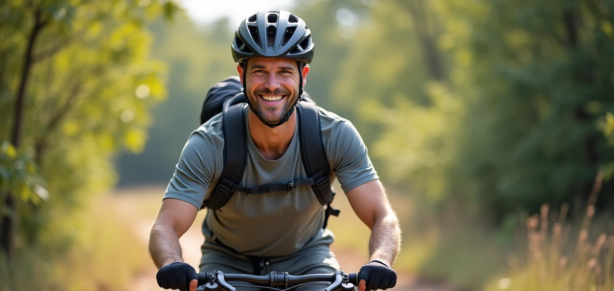 Healthy active man enjoying outdoor sport, symbolizing vitality and natural energy
