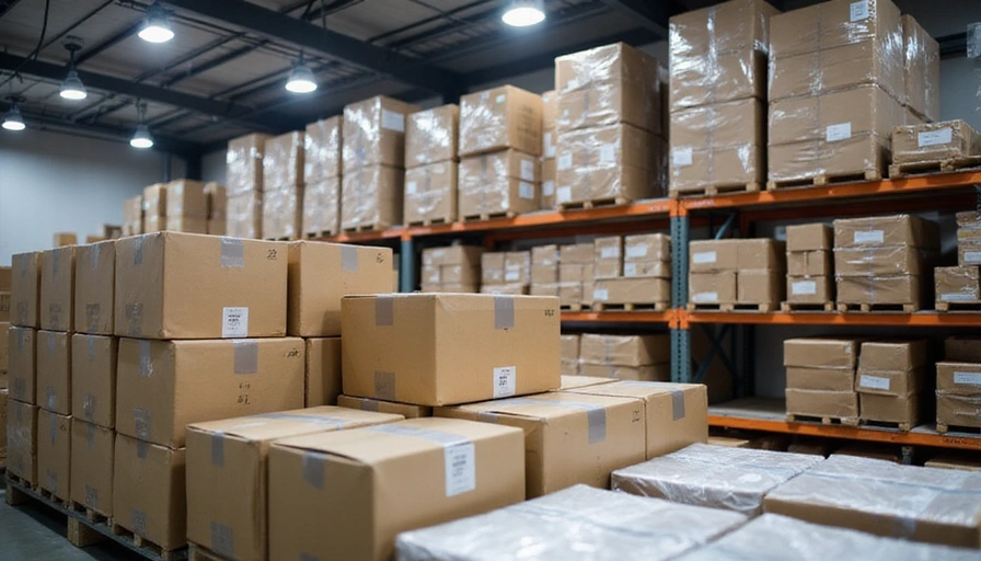 Packages being sorted in a warehouse, symbolizing efficient shipping